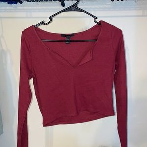 Forever 21 maroon cropped long sleeve